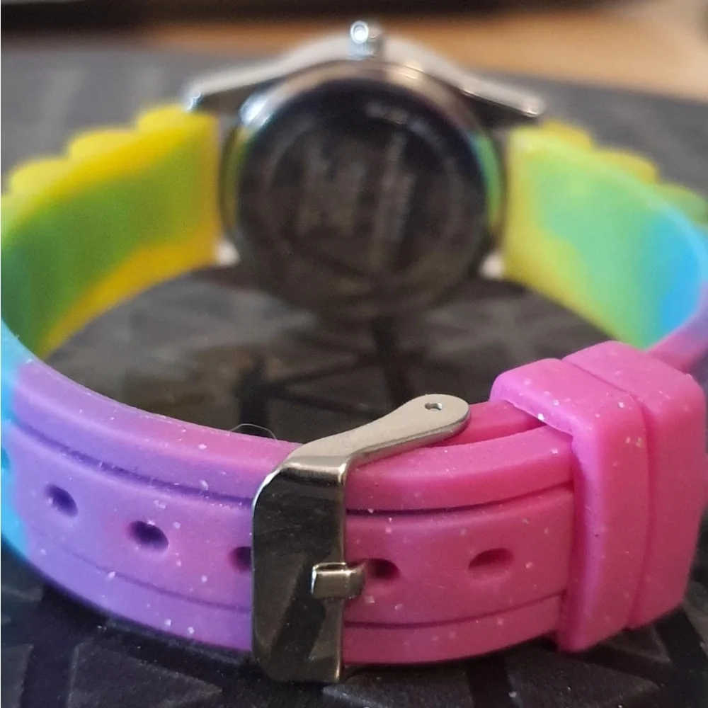 Vintage Paul Frank Paul012 Rainbow Sparkle Silicone Women's Watch - Picture 3 of 4